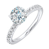 14 Karat White Gold Round Diamond Engagement Rings