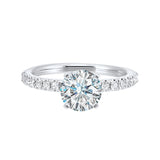 14 Karat White Gold Round Diamond Engagement Rings