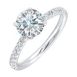 14 Karat White Gold Round Diamond Engagement Rings
