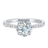 14 Karat White Gold Round Diamond Engagement Rings