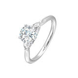 14 Karat White Gold Pear Diamond Engagement Rings