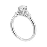 14 Karat White Gold Pear Diamond Engagement Rings