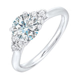 14 Karat White Gold Round Diamond Engagement Rings