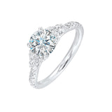 14 Karat White Gold Round Diamond Engagement Rings
