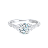 14 Karat White Gold Round Diamond Engagement Rings