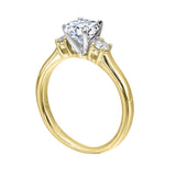 14 Karat White & Yellow Gold Round Diamond Engagement Rings