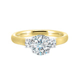 14 Karat White & Yellow Gold Round Diamond Engagement Rings
