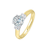 14 Karat White & Yellow Gold Round Diamond Engagement Rings