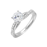 14 Karat White Gold Round Diamond Engagement Rings