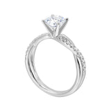 14 Karat White Gold Round Diamond Engagement Rings