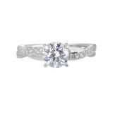 14 Karat White Gold Round Diamond Engagement Rings