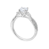 14 Karat White Gold Marquise & Round Diamond Engagement Rings