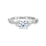 14 Karat White Gold Marquise & Round Diamond Engagement Rings