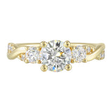 14 Karat Yellow Gold Round Diamond Engagement Rings