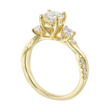 14 Karat Yellow Gold Round Diamond Engagement Rings
