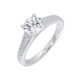 14 Karat White Gold Round Diamond Engagement Rings