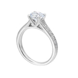 14 Karat White Gold Round Diamond Engagement Rings