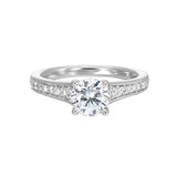 14 Karat White Gold Round Diamond Engagement Rings
