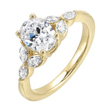 14 Karat Yellow Gold Marquise Diamond Engagement Rings