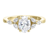 14 Karat Yellow Gold Marquise Diamond Engagement Rings