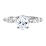 14 Karat White Gold Marquise & Round Diamond Engagement Rings