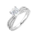 14 Karat White Gold Round Diamond Engagement Rings