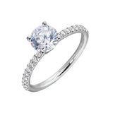 14 Karat White Gold Round Diamond Engagement Rings