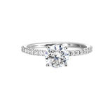 14 Karat White Gold Round Diamond Engagement Rings