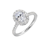 14 Karat White Gold Round Diamond Engagement Rings