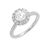 14 Karat White Gold Round Diamond Engagement Rings