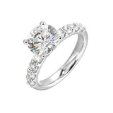 14 Karat White Gold Round Diamond Engagement Rings