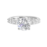 14 Karat White Gold Round Diamond Engagement Rings
