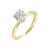 14 Karat Yellow Gold Round Diamond Engagement Rings