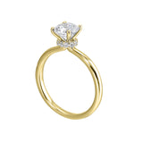 14 Karat Yellow Gold Round Diamond Engagement Rings