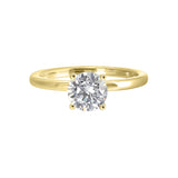 14 Karat Yellow Gold Round Diamond Engagement Rings
