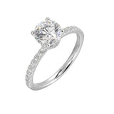 14 Karat White Gold Round Diamond Engagement Rings
