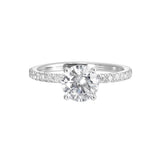 14 Karat White Gold Round Diamond Engagement Rings