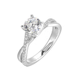 14 Karat White Gold Round Diamond Engagement Rings