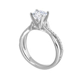 14 Karat White Gold Round Diamond Engagement Rings