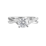 14 Karat White Gold Round Diamond Engagement Rings