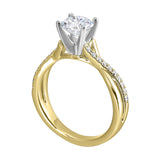 14 Karat White & Yellow Gold Round Diamond Engagement Rings