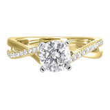 14 Karat White & Yellow Gold Round Diamond Engagement Rings