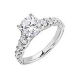 14 Karat White Gold Round Diamond Engagement Rings