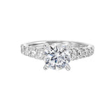 14 Karat White Gold Round Diamond Engagement Rings