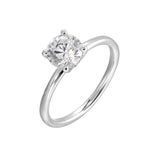 14 Karat White Gold Round Diamond Engagement Rings