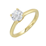 14 Karat Yellow Gold Round Diamond Engagement Rings