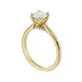 14 Karat Yellow Gold Round Diamond Engagement Rings