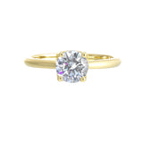 14 Karat Yellow Gold Round Diamond Engagement Rings