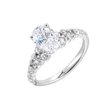 14 Karat White Gold Round Diamond Engagement Rings