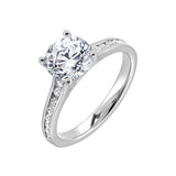 14 Karat White Gold Round Diamond Engagement Rings
